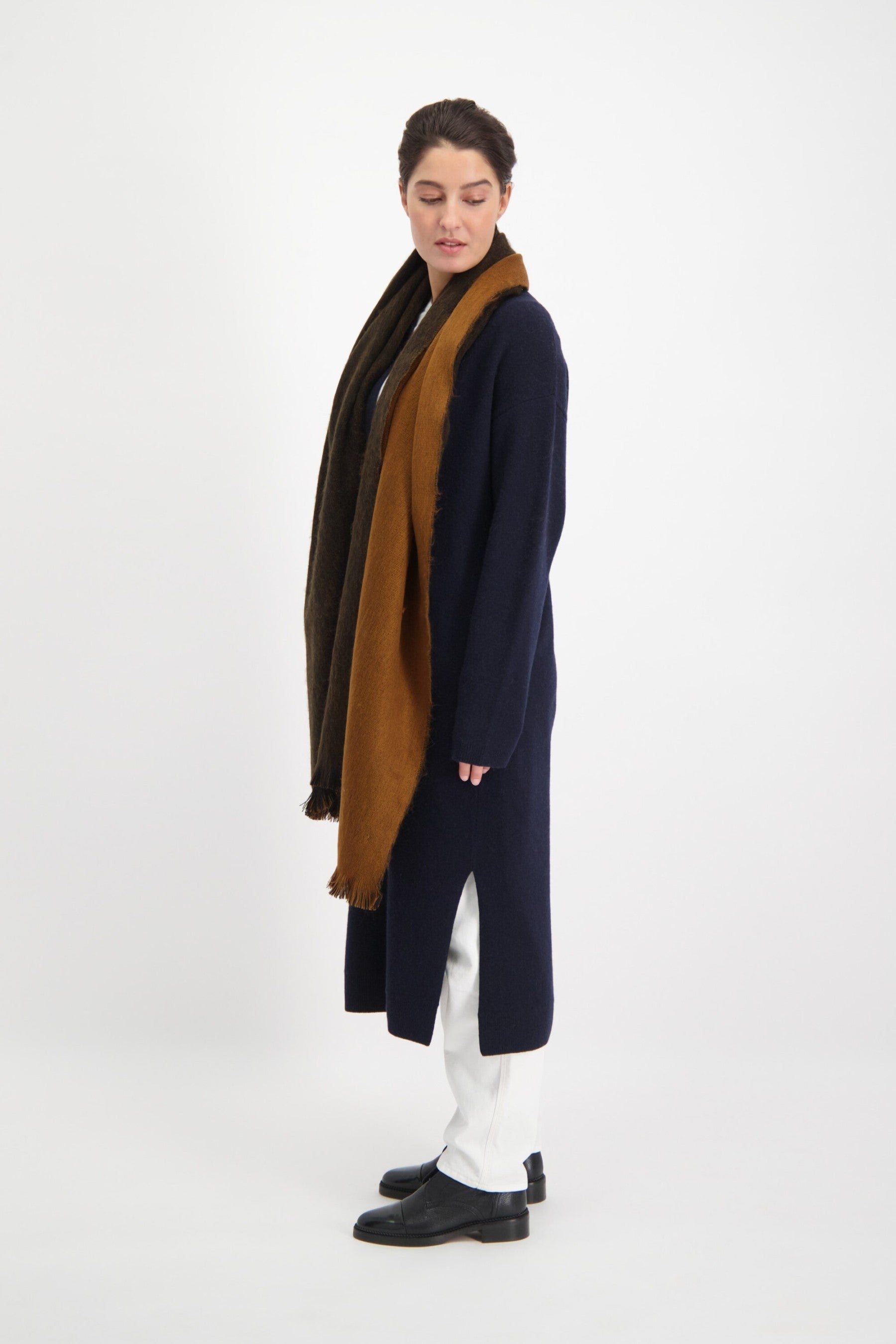 Double Scarf Camel/ Black