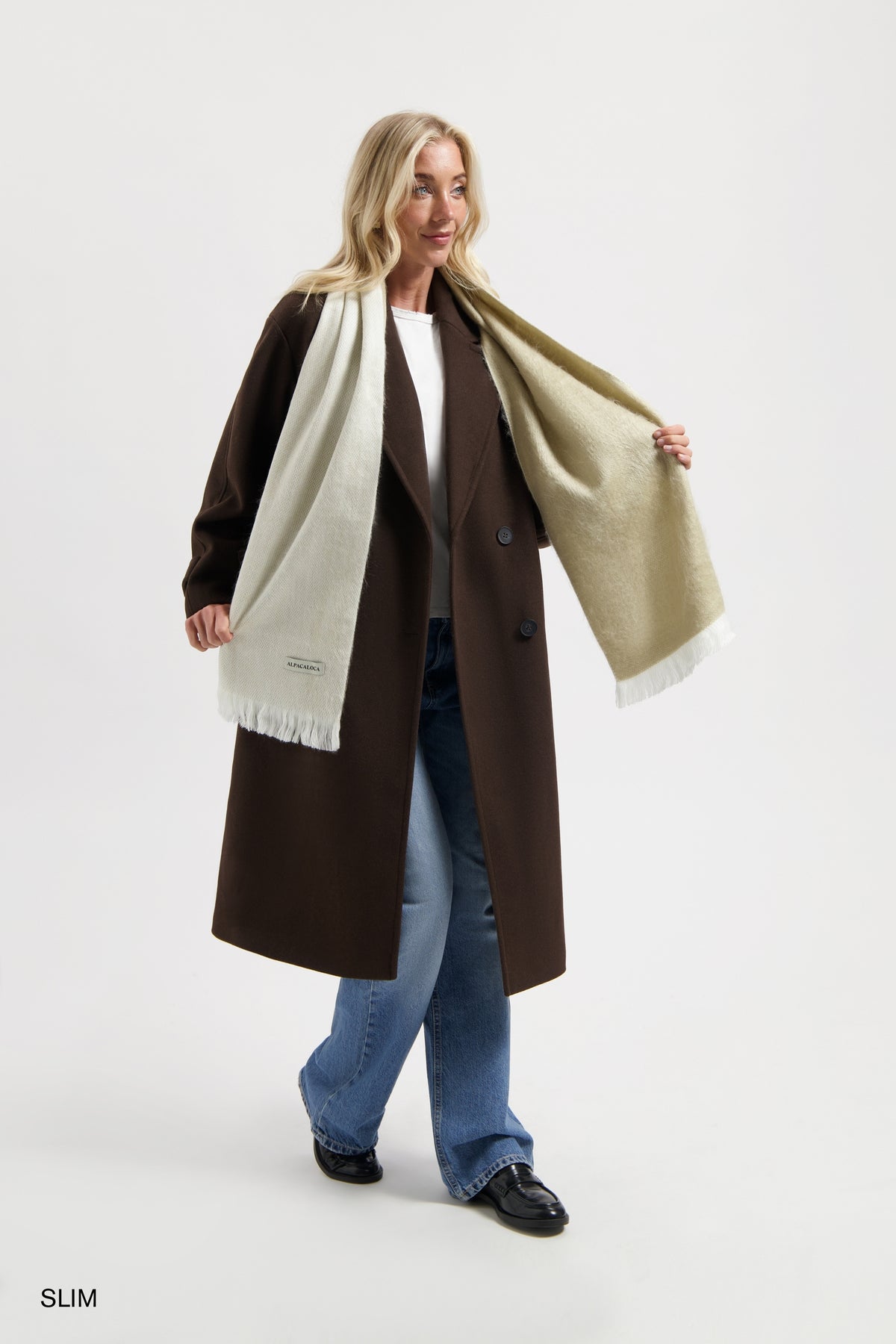 Scarf Beige & White
