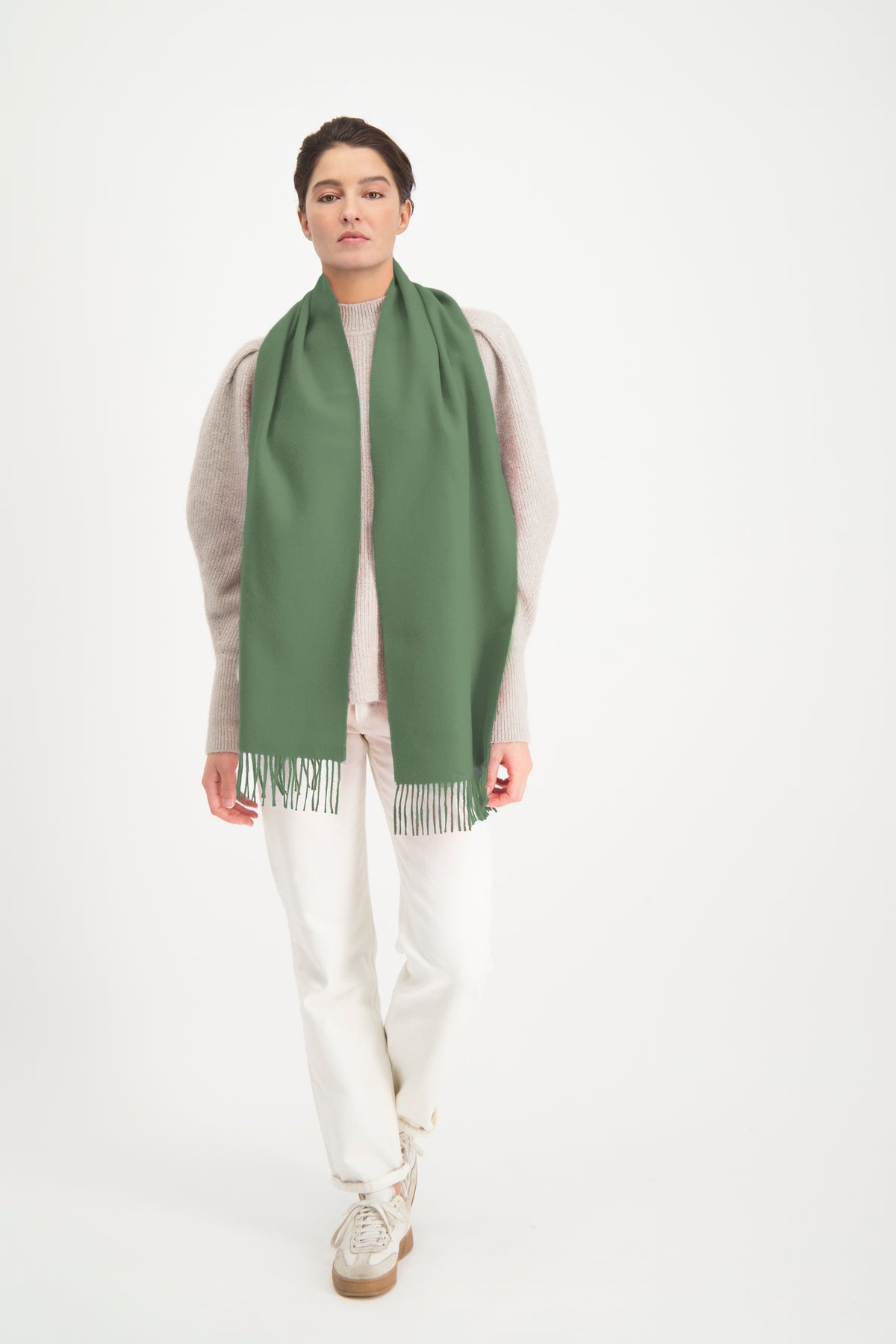 Baby Alpaca Scarf Khaki Green
