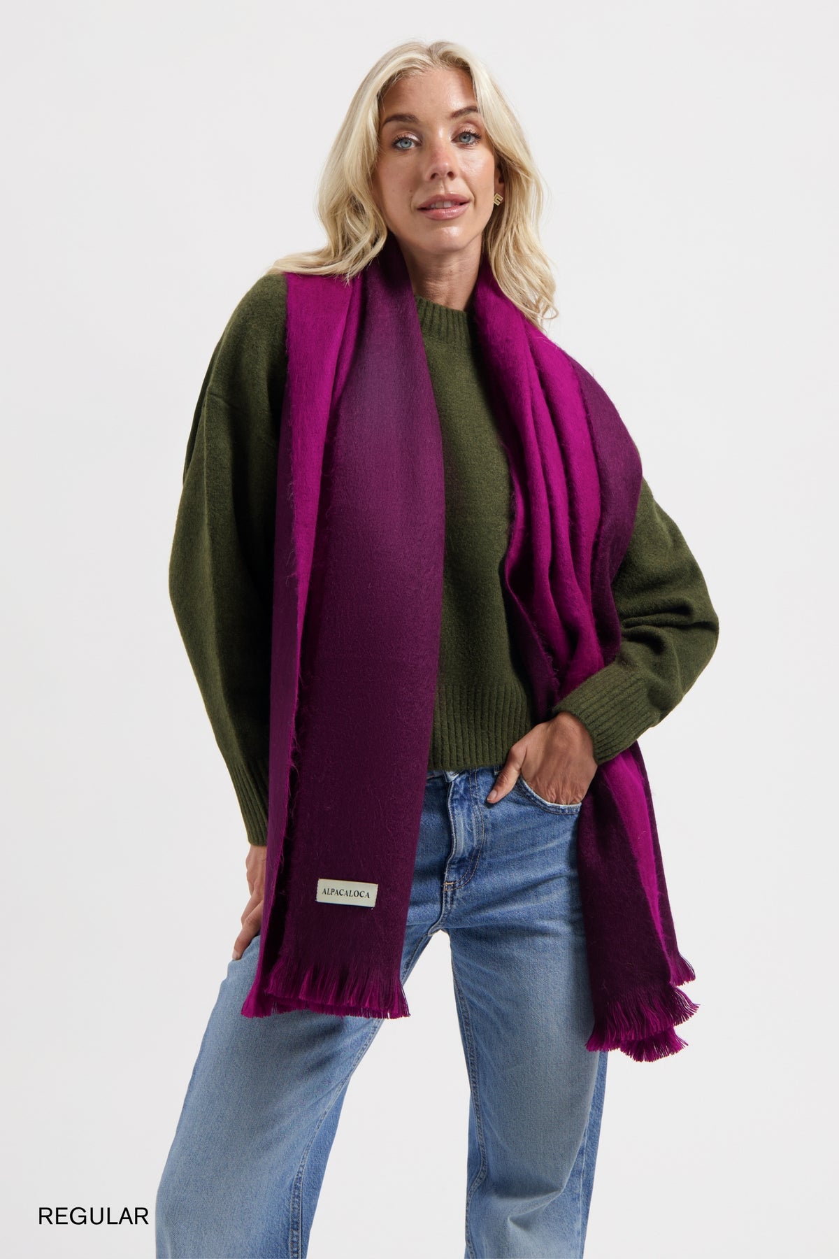 Scarf Sapphire Purple & Wine Red