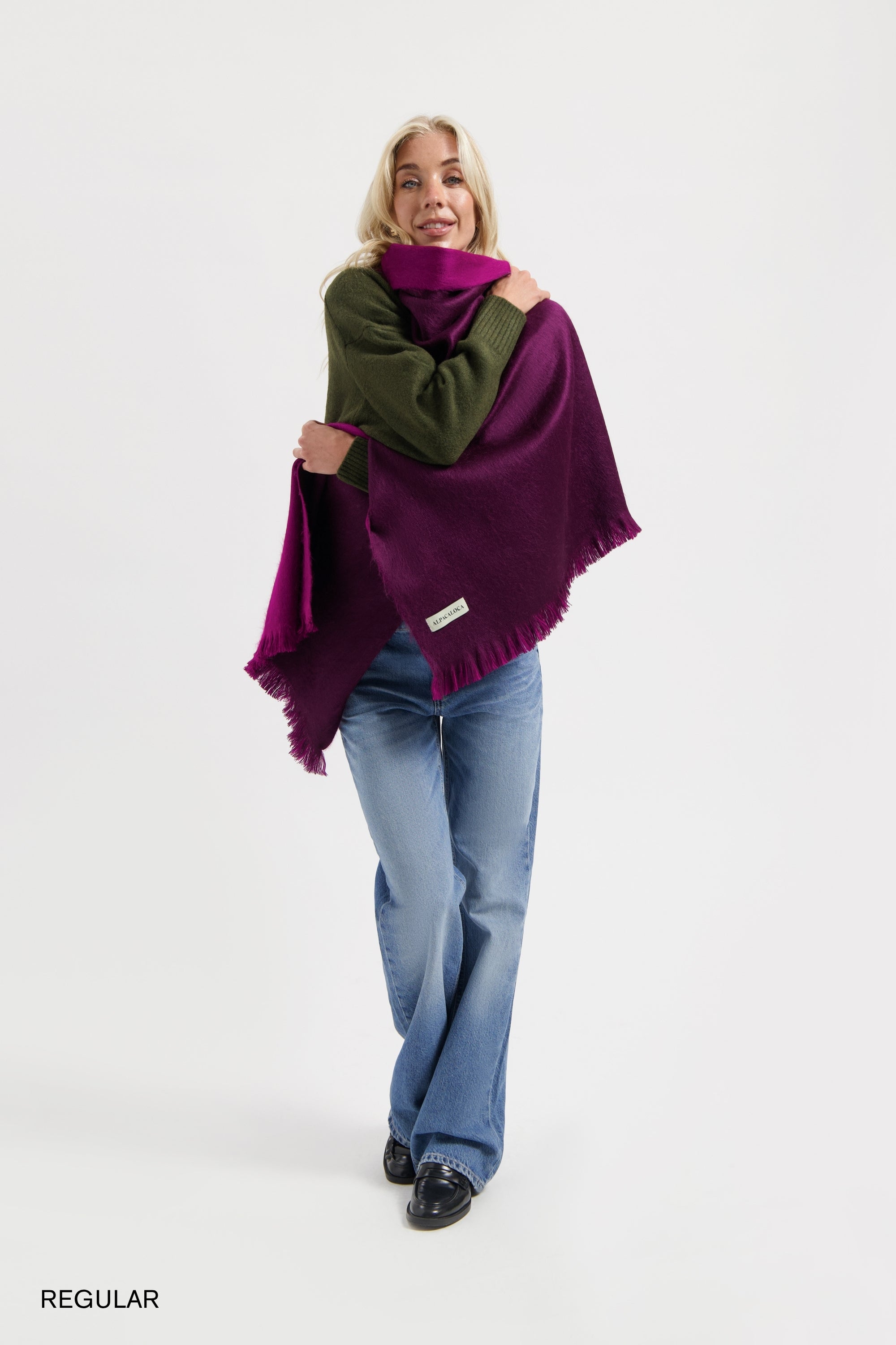 Scarf Sapphire Purple & Wine Red