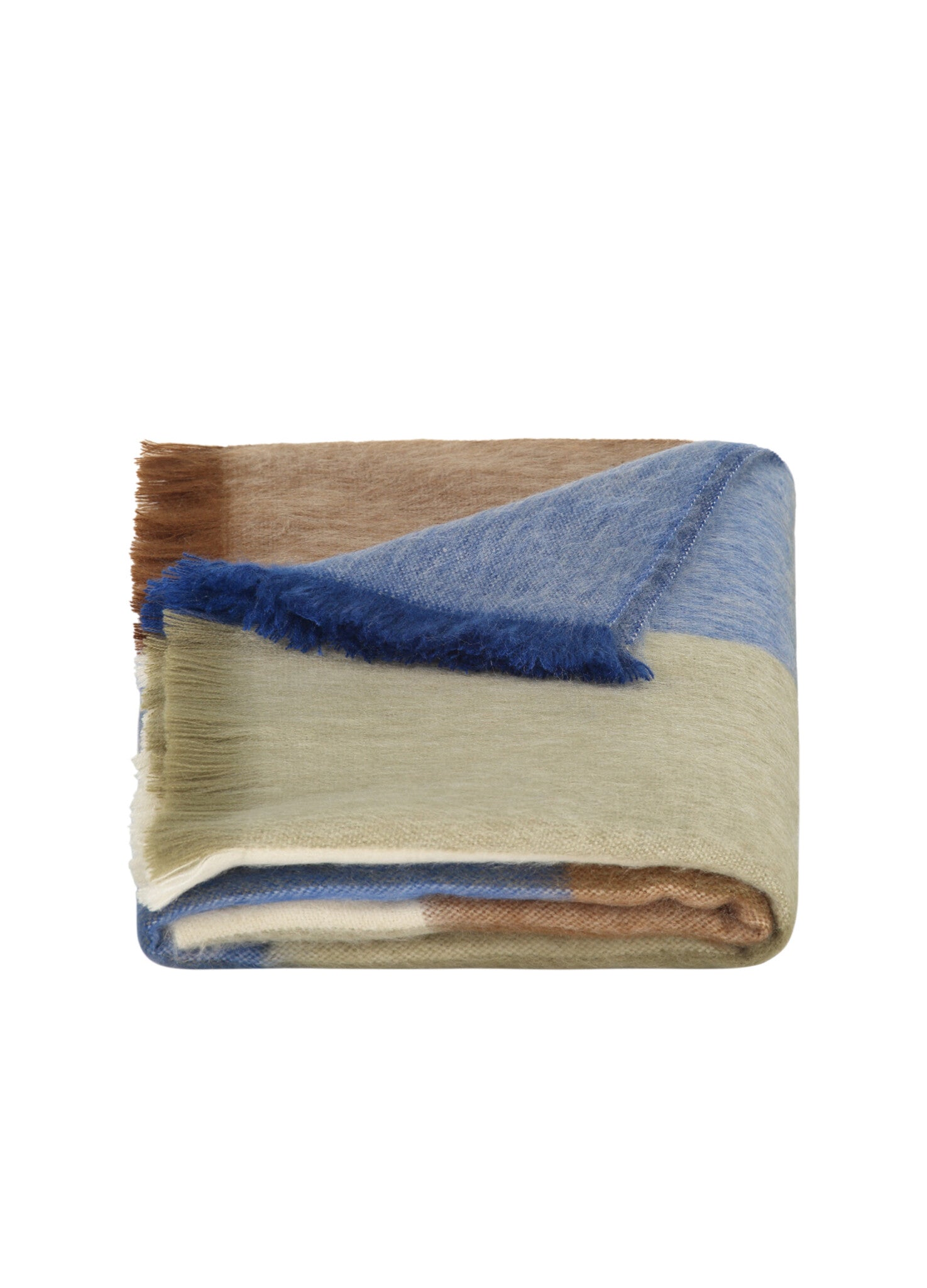 Scarf Blocked Cobalt Blue and Naturals